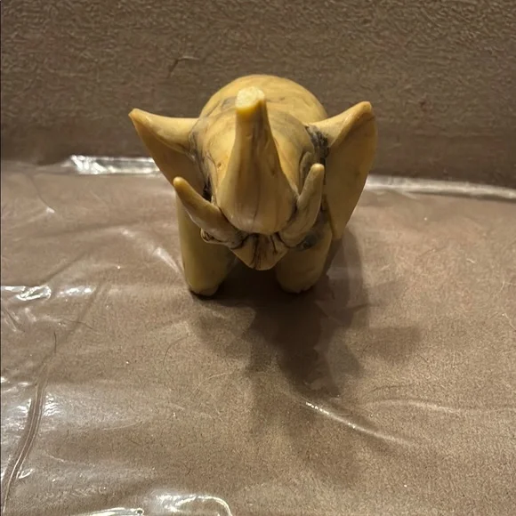 Vintage Handcrafted Tan Elephant Sculpture - Picture 2 of 9